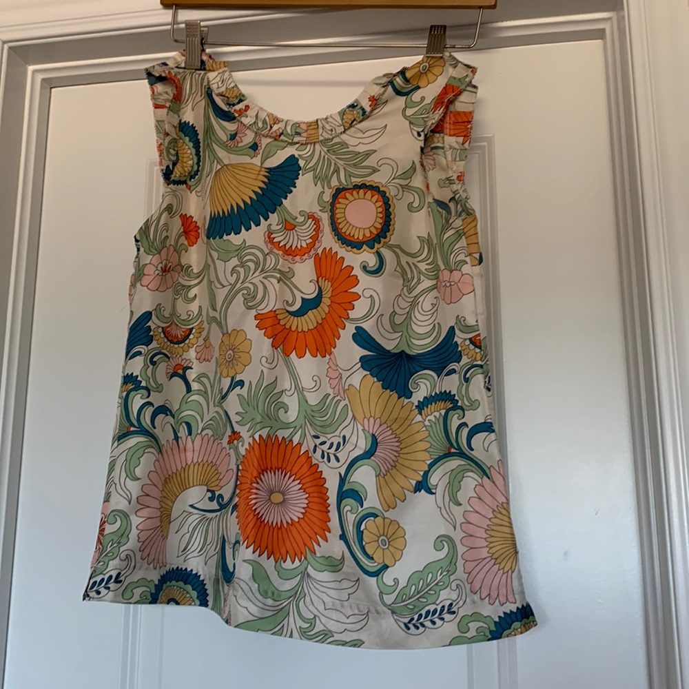 Colourful silk top by J Crew